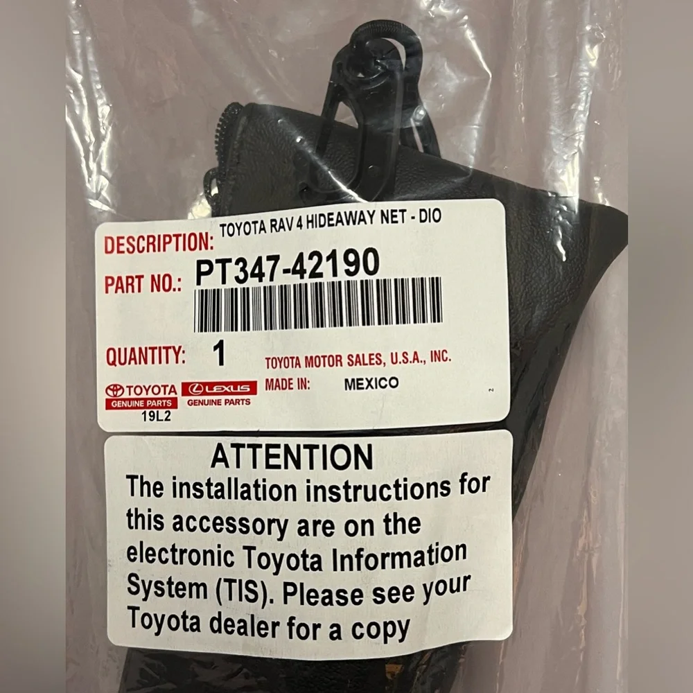 NWT Toyota RAV 4 Hideaway NET PT347-42190 Cargo ORGANIZER